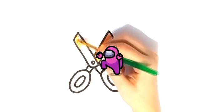 Bolalar Uchun Qaychi Chizish / Drawing Scissors For Children And Kids / Рисование ножн