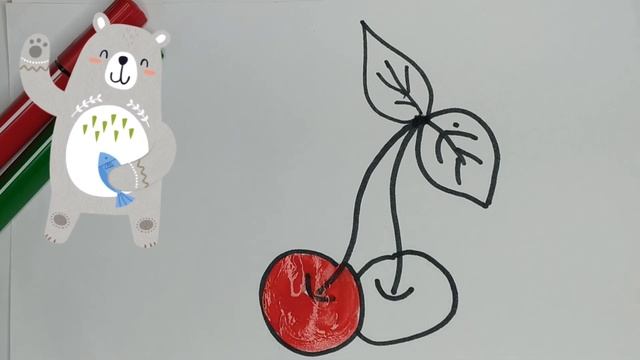 Drawing cherry🍒 for children👶👧👦вишня как рисовать/gilos rasmini chizish смотреть онлайн