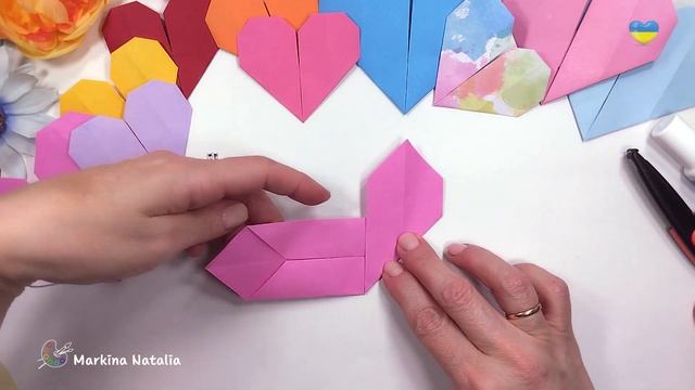 СЕРДЕЧКИ ОРИГАМИ ОЧЕНЬ ПРОСТО🩷💜ВАЛЕНТИНКИ ИЗ БУМАГ