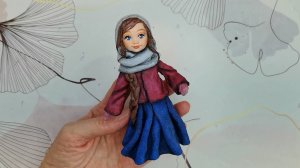 Как из ваты сделать длинную юбку и курточку для ватной игрушки.