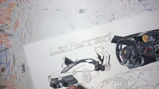 Drawing Ferrari LaFerrari, speed drawing by Andrii Iakivchuk-3/100/картина Авто, ручна робота смотреть онлайн
