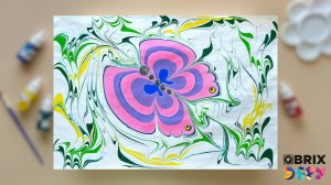 Рисуем бабочку в технике Эбру вместе с QBRIX Эбру