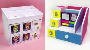 Интересная идея своими руками 🙌 Сделайте из картона настольные органайзер ✨2 идеи просто и понятно