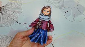 Как из ваты сделать платок и волосы для ватной игрушки