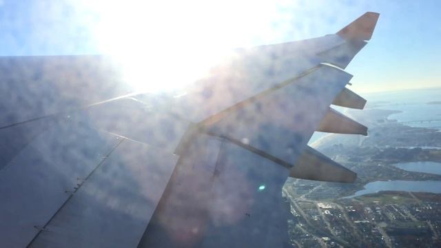 Взлет самолёта из аэропорта JFK, Нью-Йорк