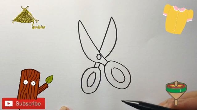 How To Draw Scissors for Kids | Bolalar uchun qaychi rasm chizish | ножницы для рисо? смотреть онлайн