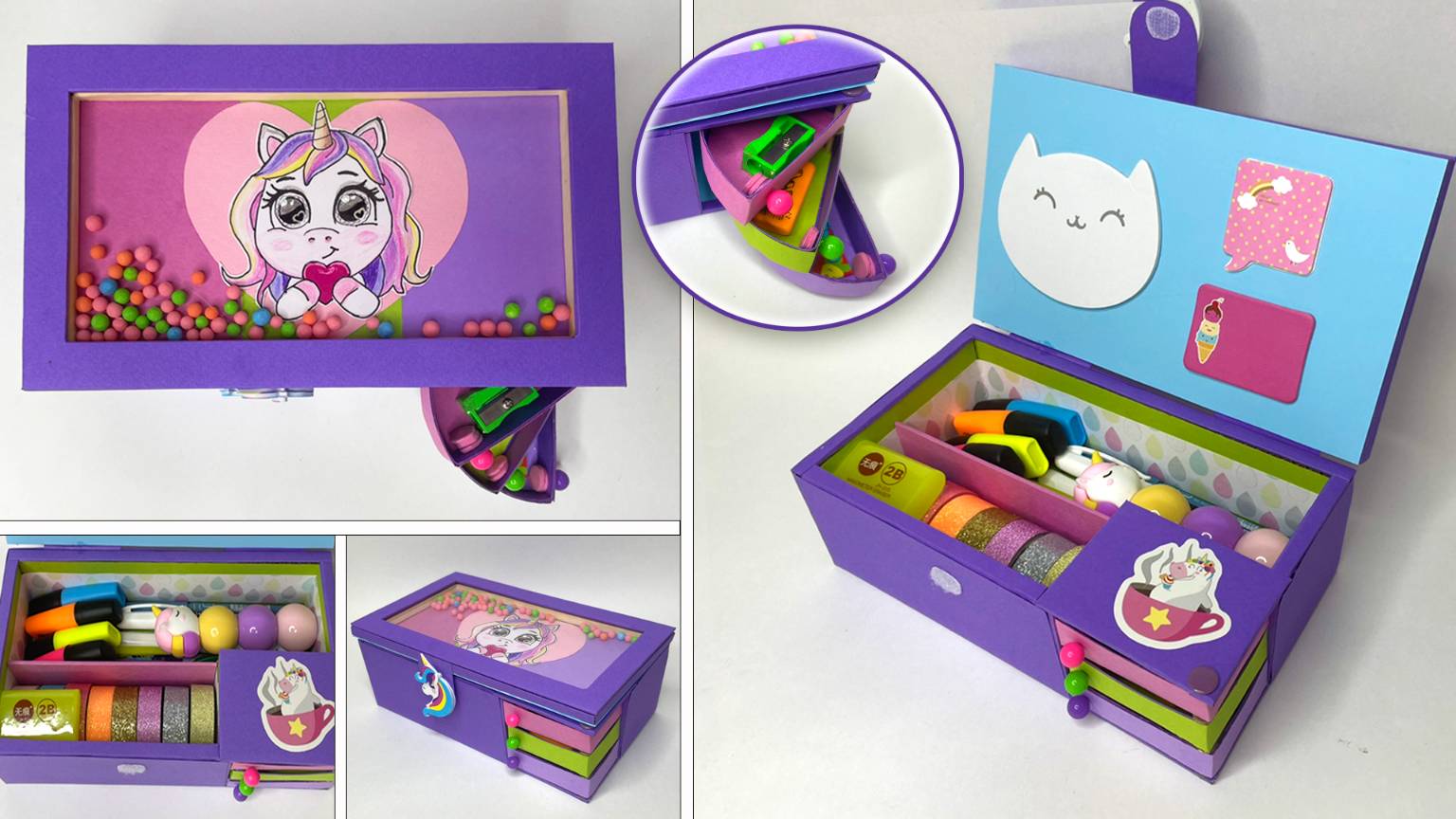 Поделки из картона 📦 Как сделать пенал для хранения канцелярии с ящиками из спичечных коробков