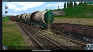 3тэ25км2 везёт грузовой поезд в trainz simulator android