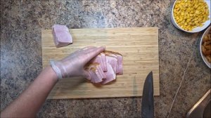 Салат с маринованными опятами и ветчиной — готовлю на