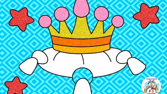 coloring picture crown for kids 4K Full HD Раскрашивания картинки корона для детей 4K Full HD смотреть онлайн