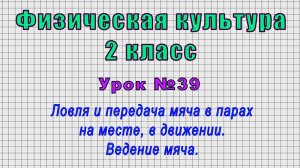 Физическая культура 2 класс (Урок№39 - Ловля и передача мяча в парах на месте, в движении.)