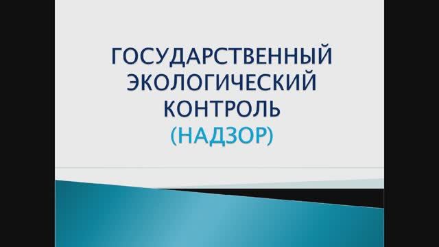3.1. Государственный экологический контроль