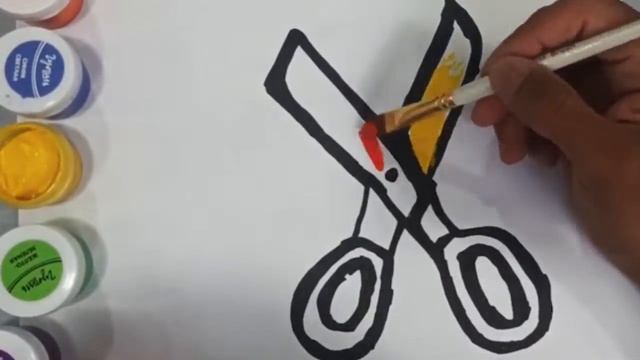 Drawing Scissors For Children And Kids | Bolalar Uchun Qaychi Chizish | Рисование ножн