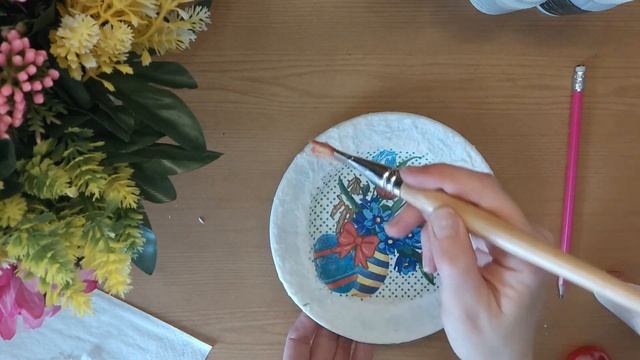 Декор тарелки в технике декупаж/ просто,оригинально и быстро 🔥🙌 смотреть онлайн