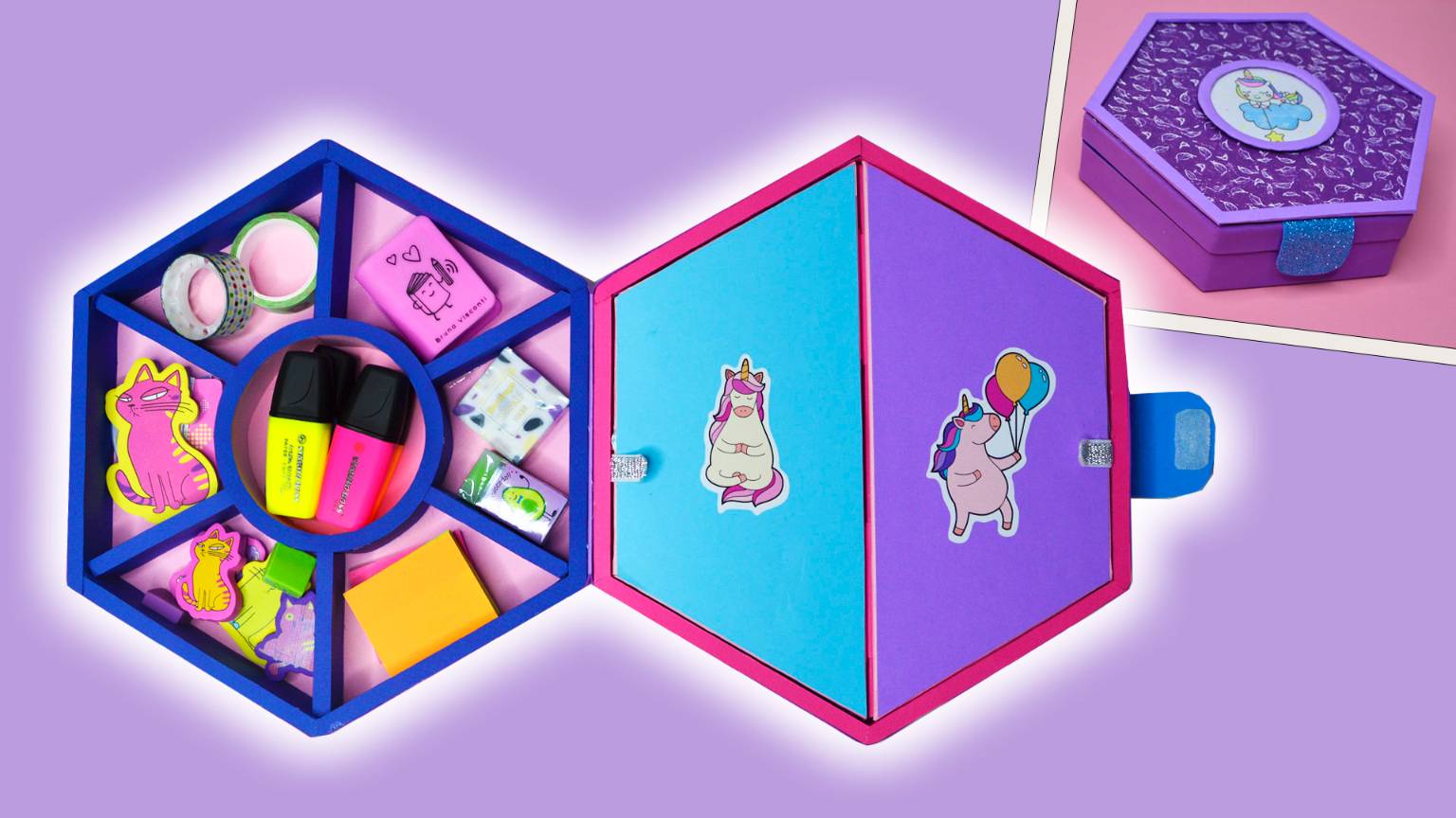 Мастерим полезные вещи из картона 📦 Как сделать необычный шестигранный органайзер для канцелярии