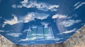 Глянцевый натяжной потолок с фотопечатью - Небо с облаками