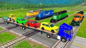 Бортовой трейлер McQueen для перевозки грузовиков - Спидбампы против машин и поездов