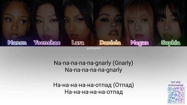 Katseye "Gnarly" | ПЕРЕВОД НА РУССКИЙ | color coded lyrics смотреть онлайн