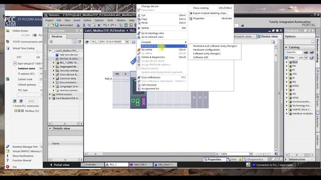 Modbus TCP - Отладка Modbus Client на базе PLCSim Adv смотреть онлайн