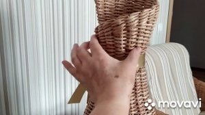 Плетёная напольная ваза (бумажная лоза)