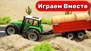 Машинки мультики ! 🚓 Трактор и мусоровоз застряли в грязи — полиция спешит на помощь!