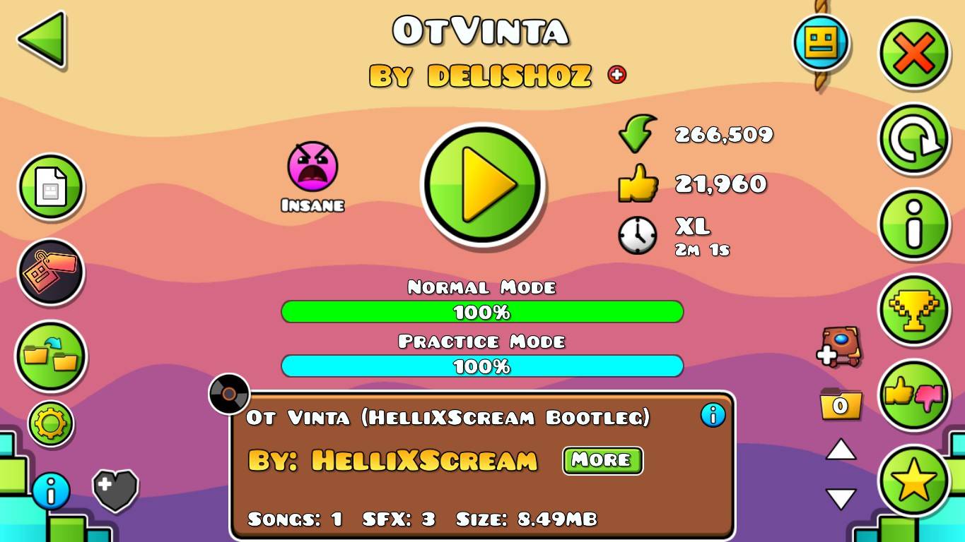 Geometry Dash. OtVinta by DELISHOZ - 100% смотреть онлайн