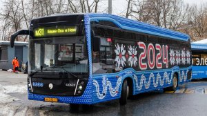 Поездка на "Вязаном" электробусе КАМАЗ-6282 по маршруту м31 - 25.02.2024 (туда - обратно). №410620