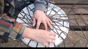 Крышка для ведра из ротанга #кашпоизротанга #diy #плетен