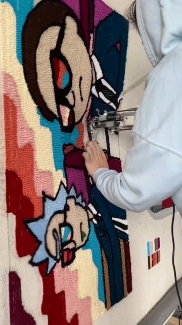 Забивка ковра с Риком и Морти #ковер #коверручнойработы #тафтинг смотреть онлайн