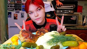 Мукбанг | Пюре с курицей | Обжор Асмр