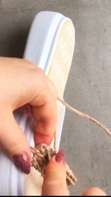 Вязаные тапочки