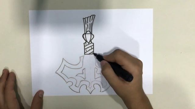 Çok kolay balta çizimi | How to draw twin blade | как нарисовать топор смотреть онлайн