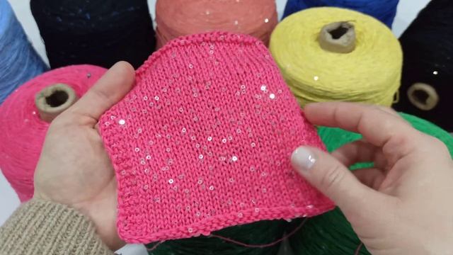 Обзор пряжи. Микропайетки на хлопке. Артикул Cotton Pailettes смотреть онлайн