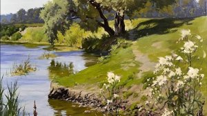 Как рисовать деревья,траву,летний пейзаж для начинающих|как рисовать летний пейзаж #творчество