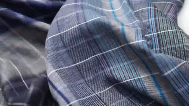 Итальянский лен в клетку двусторонний синий 0423-03-2 смотреть онлайн