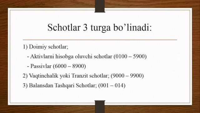 #4 Dars - Schotlar rejasi || Бухгалтерия Счётлар|| Xalqaro standardda schotlar qanday nomlanadi? смотреть онлайн