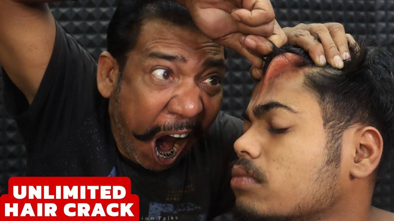 Unlimited Hair Cracking by Asim Barber ｜ Head Massage & Neck Cracking ｜ Tail Bone Cracking ｜ ASMR смотреть онлайн