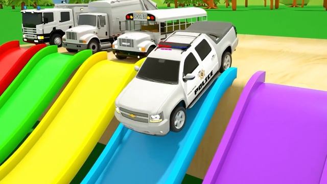 Колеса на автобусе + Семейные песенки для детей, школьный автобус и мини-машинки. Детские стишки смотреть онлайн