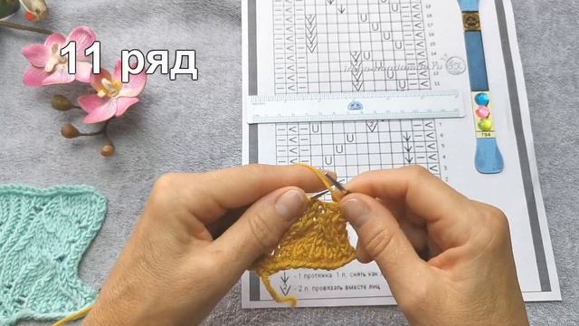 Нежный узор спицами смотреть онлайн