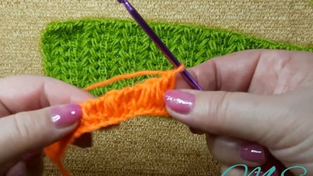 #вяжуивяжу😉 Узор "Колоски" в тунисской технике. смотреть онлайн