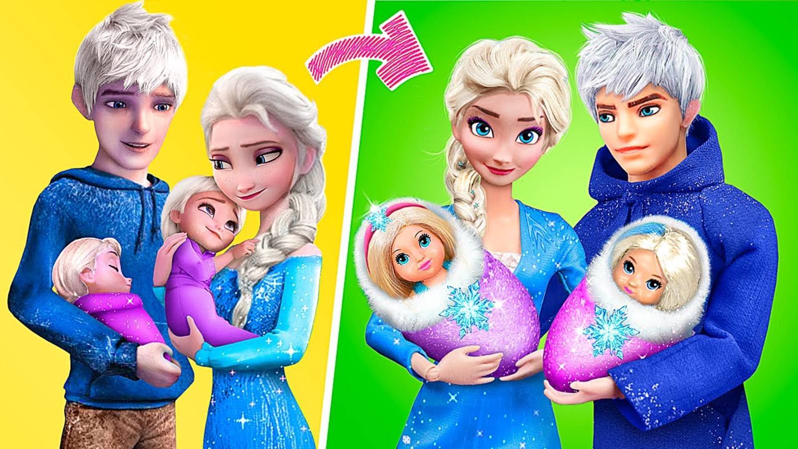 У Эльзы близняшки! 10 идей для кукол смотреть онлайн