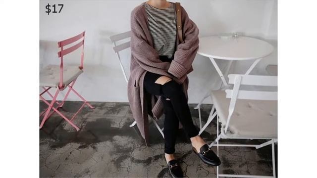 Одежда с AliExpress. Вязаный длинный кардиган свитер пальто с длинными рукавами. смотреть онлайн