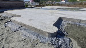 Фундаментная плита под дом с гаражом. 240 м.кв