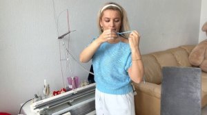 Воздушная кофточка на вязальной машине в технике Панчлейс || Машинное вязание