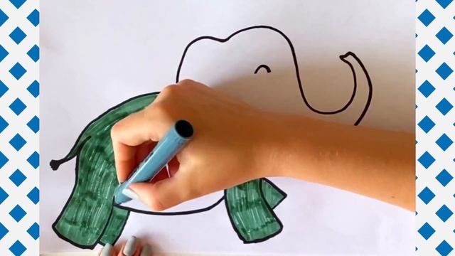 How to Draw Elephant Easy | Drawing and Coloring For Kids | Filni qanday chizish mumkin / Раскраска смотреть онлайн