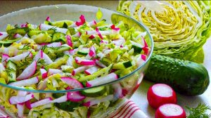 Салат с редисом Простой и очень вкусный Рецепт