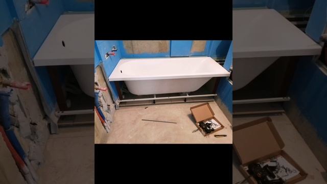 акриловая ванна установка в нишу из гклв#ремонт#ремон? смотреть онлайн