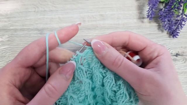 Объемный узор спицами по кругу смотреть онлайн