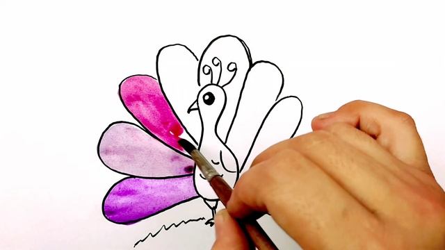 Drawing Peacock for children/easy draw/Рисование Павлин для детей/ Bolalar uchun Tovus rasm chizish смотреть онлайн