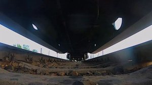 RailWay. Camera Under Train. E-Locomotive 3ES5K runs over my camera / Камера под поездом